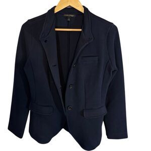 Banana Republic Women’s Knit Pique Sweater Blazer Small Navy Button Classic